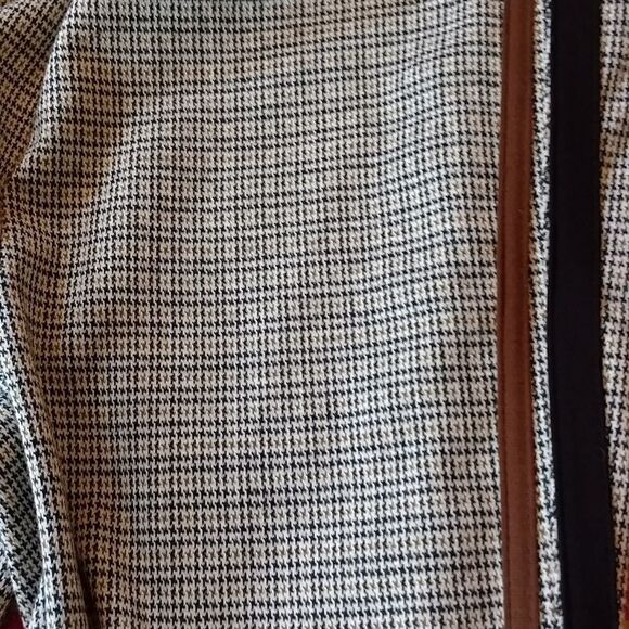 Hounds tooth slacks with brown and black stripes, stretch, elastic band, Dex, Sm - Picture 7 of 8